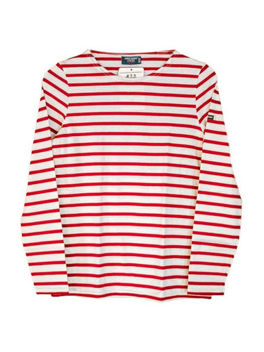 Minquiers Striped Long Sleeve T-Shirt Red - SAINT JAMES - BALAAN 1