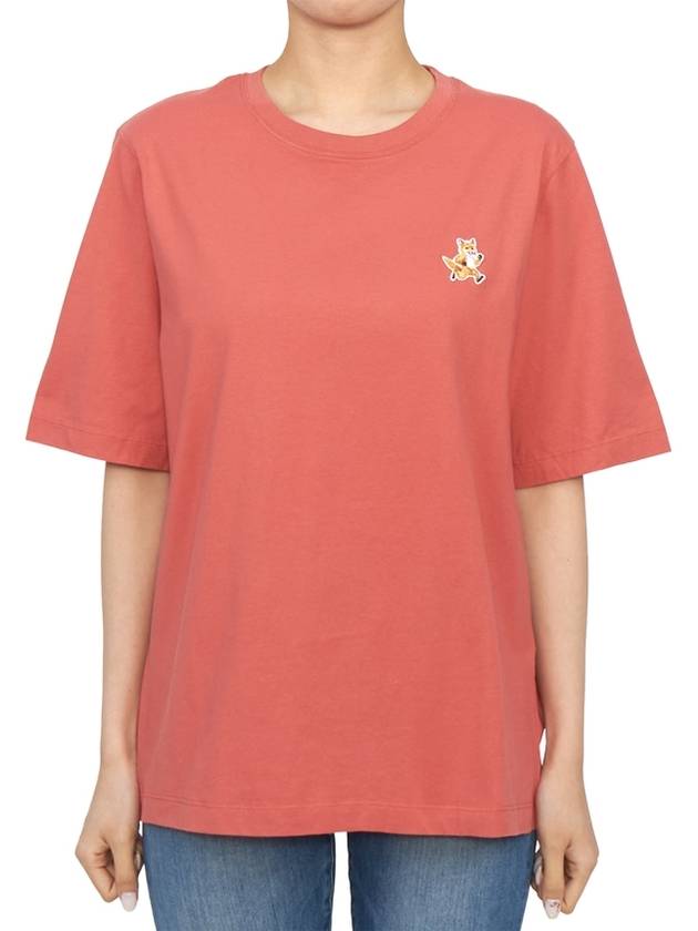 Speedy Fox Patch Comfort Short Sleeve T-Shirt Red - MAISON KITSUNE - BALAAN 2