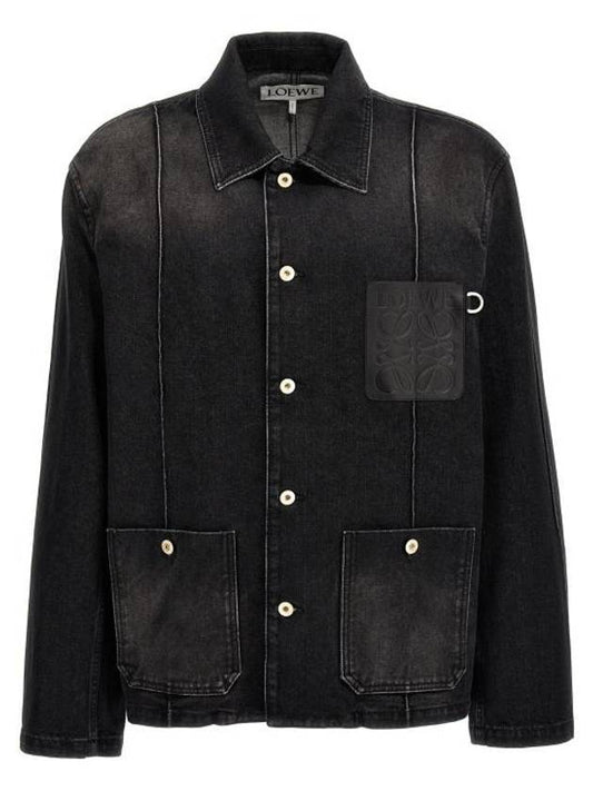 Anagram Workwear Denim Jacket Black - LOEWE - BALAAN 1