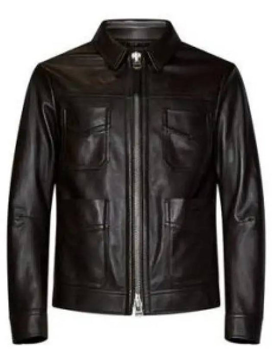 Grain Leather Jacket Brown - TOM FORD - BALAAN 2