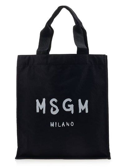 Milano Brushed Logo Tote Bag Black - MSGM - BALAAN 2