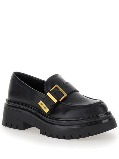 Black Loafers With Platform And Logo In Leather Woman - TWINSET - BALAAN 2