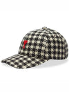 Heart Logo Check Ball Cap White Black - AMI - BALAAN 2