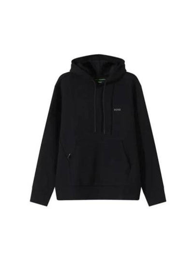 Logo Soody Stretch Cotton Hoodie Navy - HUGO BOSS - BALAAN 2