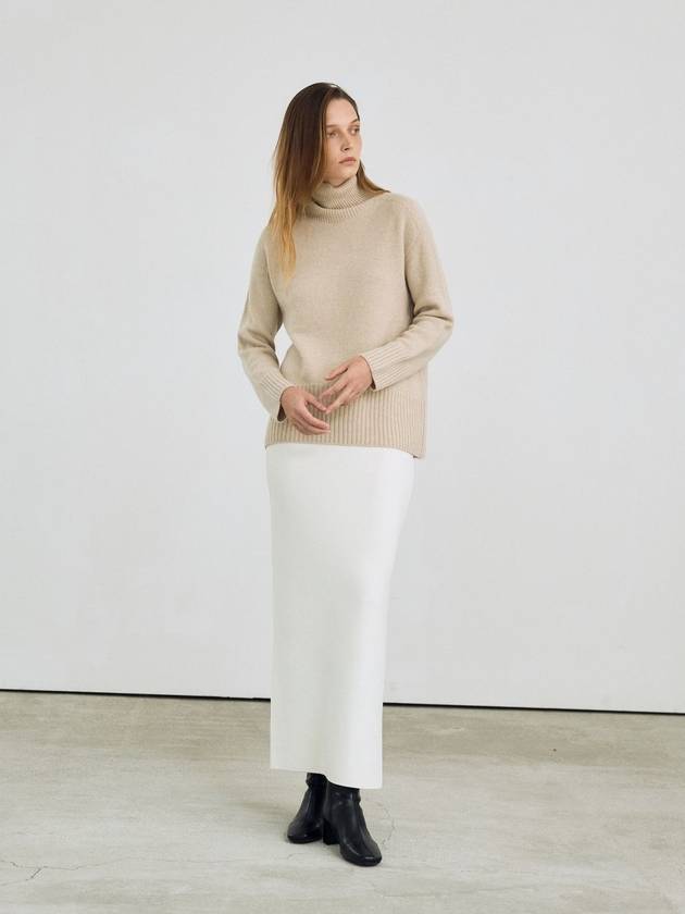 Women s Wool H Line Skirt Ivory IV - LEHEE CASHMERE - BALAAN 2