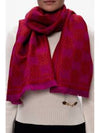 GG Big Logo Red Pink Wool Muffler Bright Women s Scarf Includes Hard Case - GUCCI - BALAAN 1