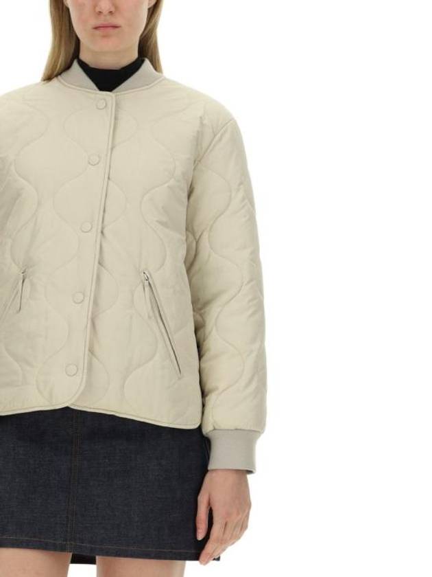 Camilla Logo Patch Quilted Jacket Ivory - A.P.C. - BALAAN 5