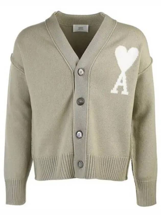 De Coeur Logo Wool Cardigan Green - AMI - BALAAN 2