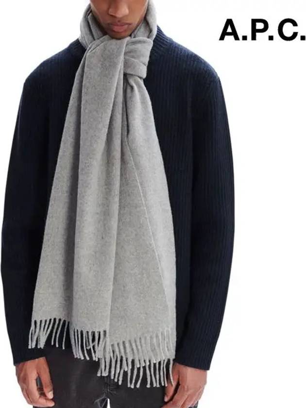 Ambroise Embroidered Muffler Grey - A.P.C. - BALAAN 7