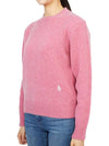 Embroidered Logo Crew Neck Wool Knit Top Pink - SPORTY & RICH - BALAAN 3