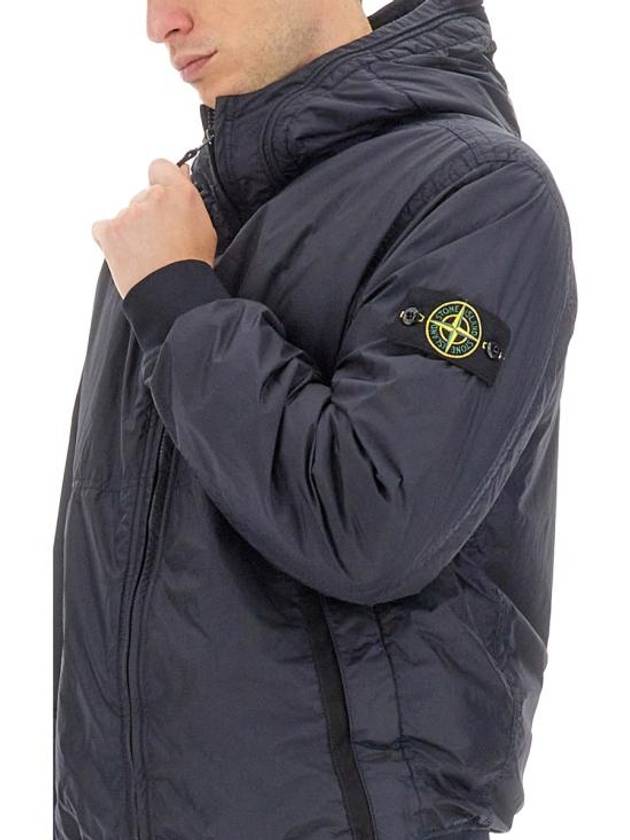 Men's Garment Dyed Crinkle Reps Recycled Nylon Primaloft TC Hooded Jacket Navy - STONE ISLAND - BALAAN 5