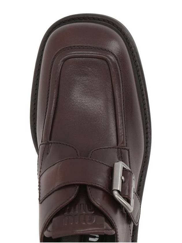 Leather Brogue Loafers Brown - MIU MIU - BALAAN 7