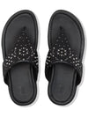 Mylar Flower Stud Toe Post All Black Leather Women - FITFLOP - BALAAN 2