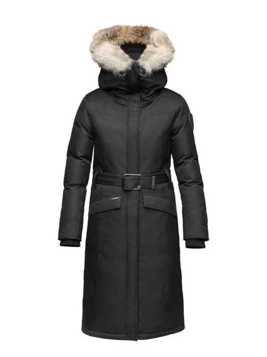 Women's Morgan MORGAN Coyote Fur Long Padding Steel Gray - NOBIS - BALAAN 1