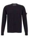 Raw Hand Cotton Crewneck Knit Top Navy - STONE ISLAND - BALAAN 2