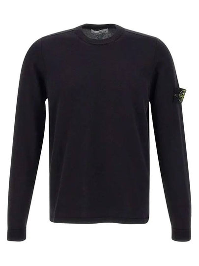 Raw Hand Cotton Crewneck Knit Top Navy - STONE ISLAND - BALAAN 2