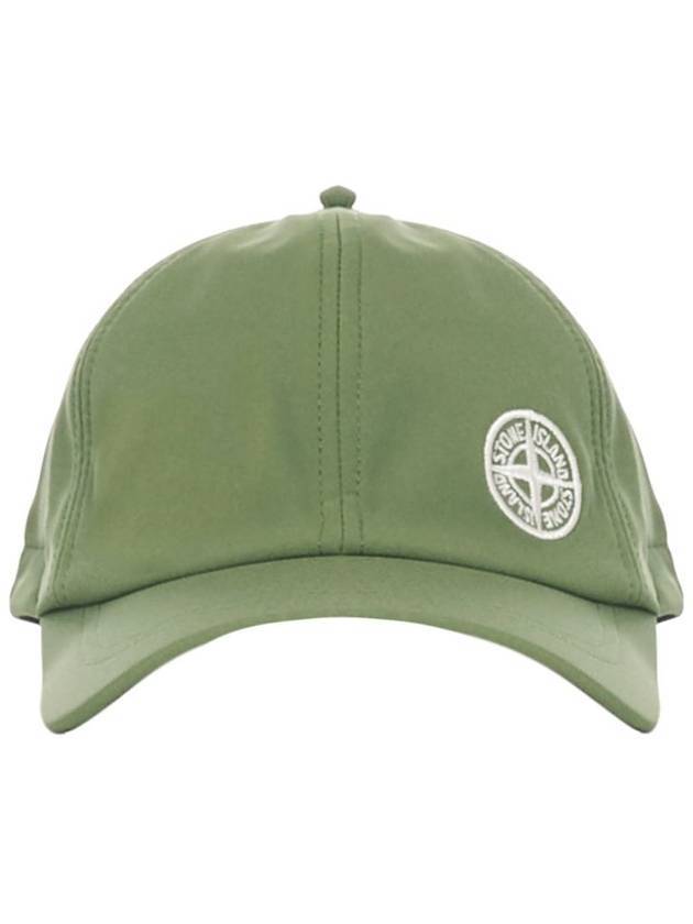 Logo Embroidered Soft Shell Ball Cap Olive Green - STONE ISLAND - BALAAN.