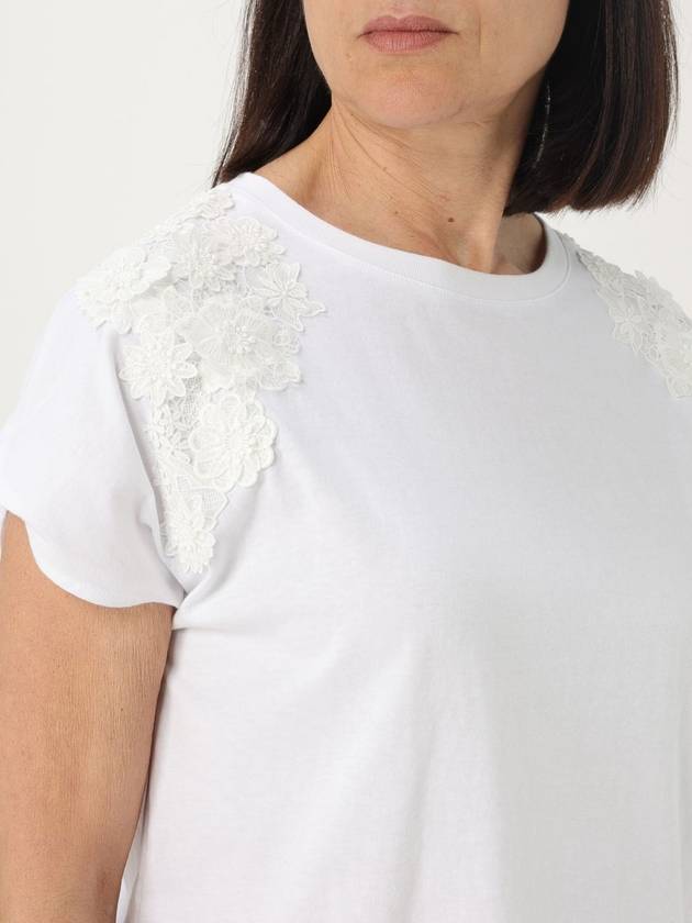 T-shirt Twinset in cotone con dettaglio in pizzo - TWINSET - BALAAN 3