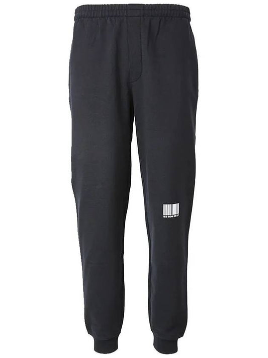 Barcode Print Jogger Track Pants Black - VETEMENTS - BALAAN.