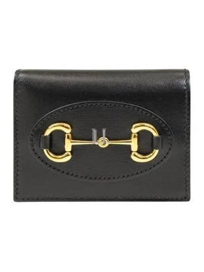 Horsebit 1955 Bi-Fold Card Wallet Black - GUCCI - BALAAN 2