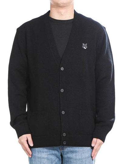 Bold Fox Head Patch Regular Lambswool Cardigan Black - MAISON KITSUNE - BALAAN 2