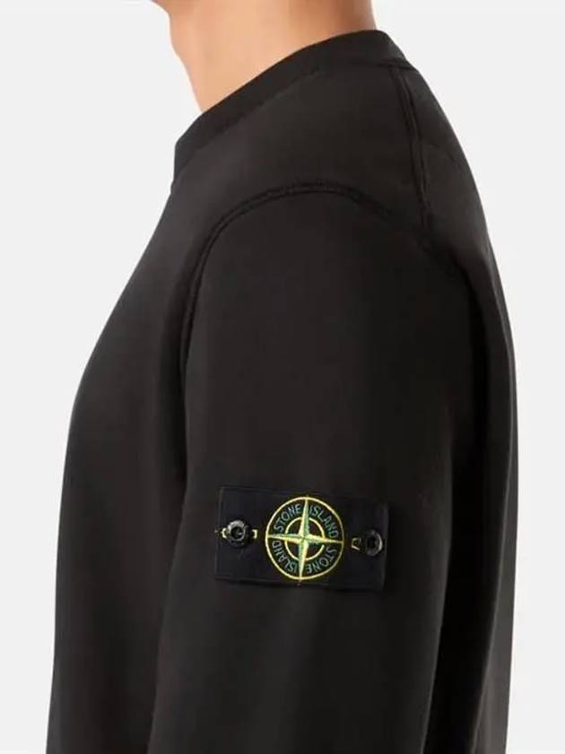 Wappen Patch Garment Dyed Sweatshirt Black - STONE ISLAND - BALAAN 4