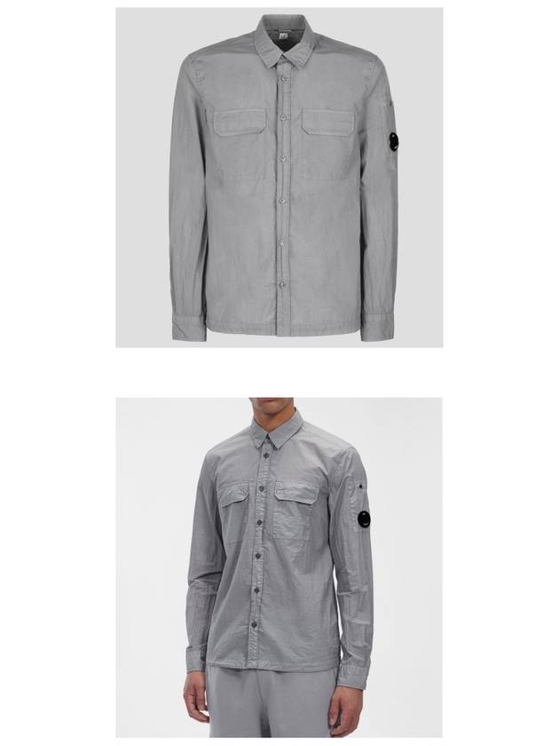 Men's Tailon L Utility Pocket Long Sleeve Shirt Griffin Gray - CP COMPANY - BALAAN.