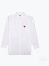 Men's Red Heart Long Sleeve Shirt White - COMME DES GARCONS - BALAAN 2