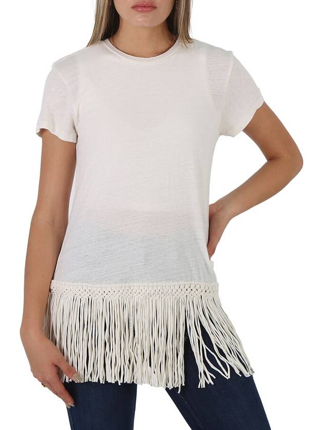 Polo Ralph Lauren Ladies Fringed Hem T-Shirt, Size Large - POLO RALPH LAUREN - BALAAN 1