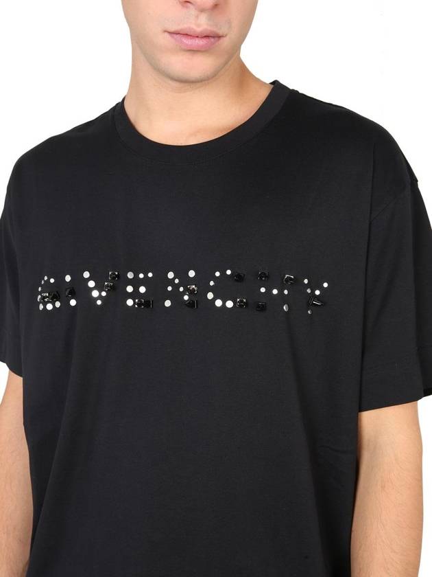 stud logo detail short sleeve t-shirt black - GIVENCHY - BALAAN 5