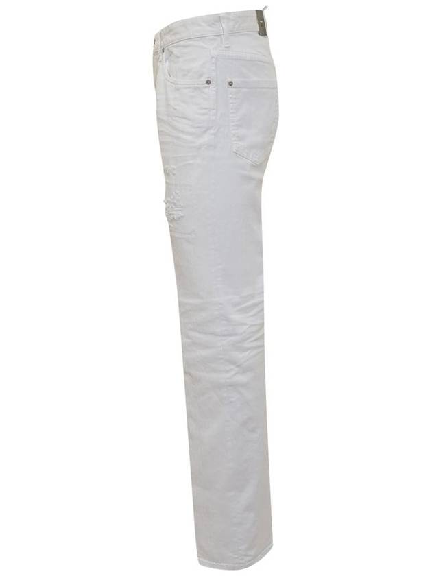 Denim Straight Pants S71LB1353STN833100 WHITE - DSQUARED2 - BALAAN 4