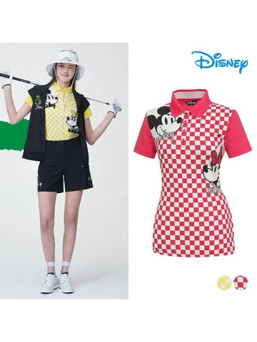 Character Check Short Sleeve Collar T-Shirt DO2LTS048 - DISNEY GOLF - BALAAN 1