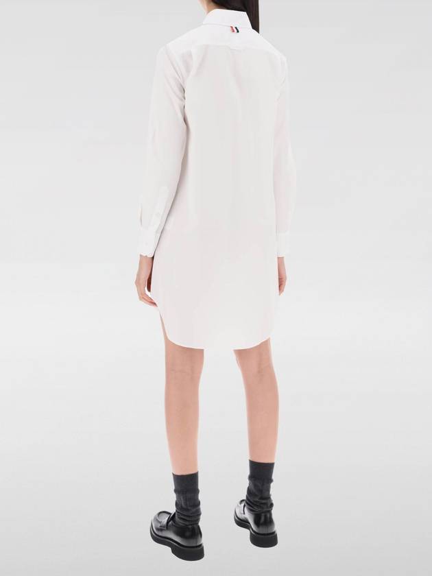 Women's Point Collar Poplin Short Dress White - THOM BROWNE - BALAAN 3