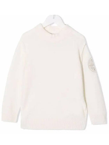 Kids Logo Embroidered Crew Neck Knit 7516508A1 V0099 - STONE ISLAND - BALAAN 1