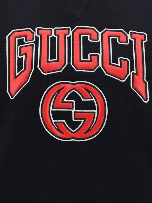 Jersey Embroidery Sweatshirt Black - GUCCI - BALAAN 4