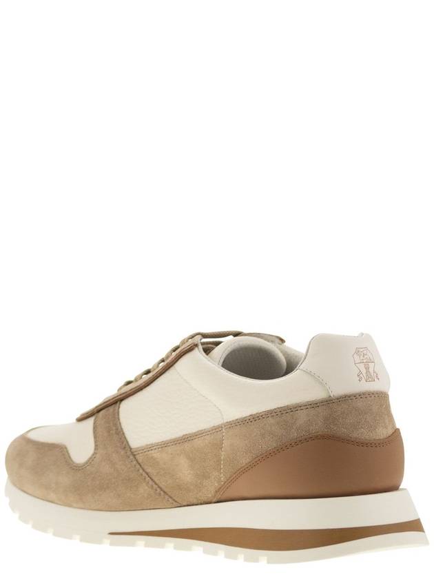 Suede Leather Low Top Sneakers Beige - BRUNELLO CUCINELLI - BALAAN 4