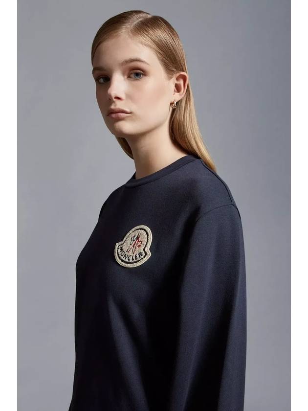 Logo Patch Sweatshirt Navy - MONCLER - BALAAN 3