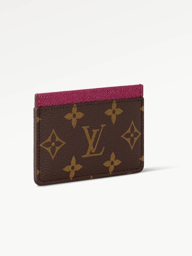 Monogram Card Wallet Fuchsia Brown - LOUIS VUITTON - BALAAN.