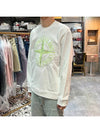 Garment Dyed Stitches Four Print Crewneck Sweatshirt White - STONE ISLAND - BALAAN 4