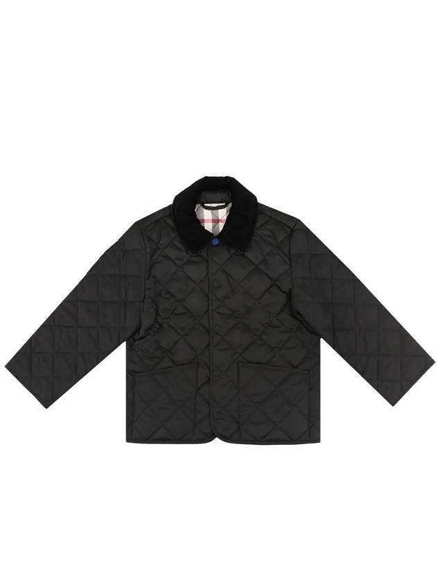 Corduroy Collar Quilted Half Jacket Black - BURBERRY - BALAAN 3