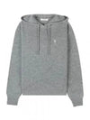 Embroidered Logo Cashmere Hoodie Grey - SPORTY & RICH - BALAAN 2