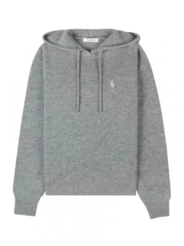 Embroidered Logo Cashmere Hoodie Grey - SPORTY & RICH - BALAAN 2