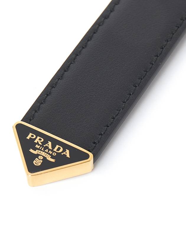 Logo Leather Belt Black - PRADA - BALAAN 7