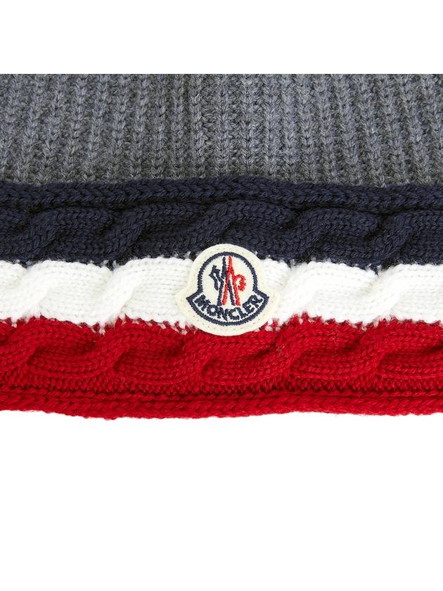 Kids Tricolor 3B00009 M1131 988 Wool Beanie - MONCLER - BALAAN 4