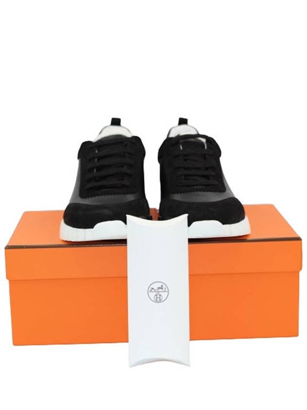 Bouncing Leather Low Top Sneakers Noir - HERMES - BALAAN 8