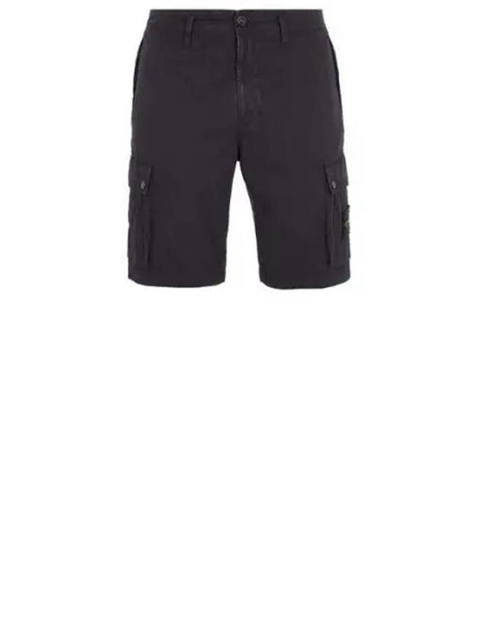 Logo Cotton Slim Cargo Shorts Black - STONE ISLAND - BALAAN 2