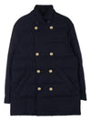 Double Breasted Padded Coat Navy - BRUNELLO CUCINELLI - BALAAN 11