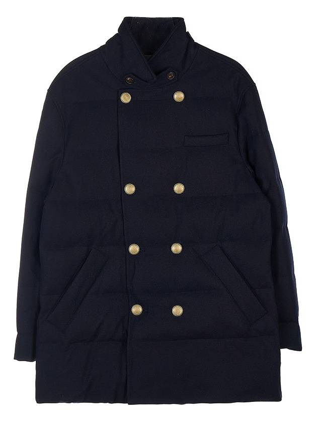 Double Breasted Padded Coat Navy - BRUNELLO CUCINELLI - BALAAN 11