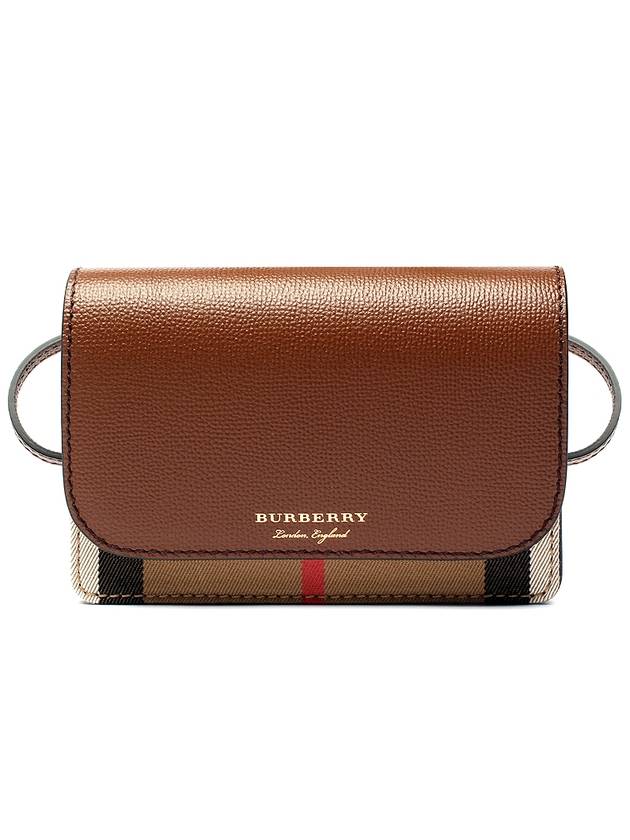 Hampshire House Check Crossbody Bag Tan Brown - BURBERRY - BALAAN 2