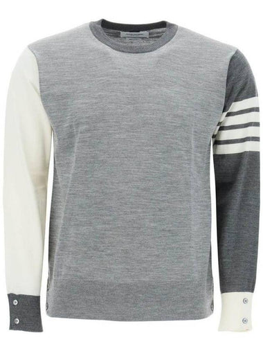 Classic 4 Bar Merino Wool Knit Top Tonal Grey - THOM BROWNE - BALAAN 1